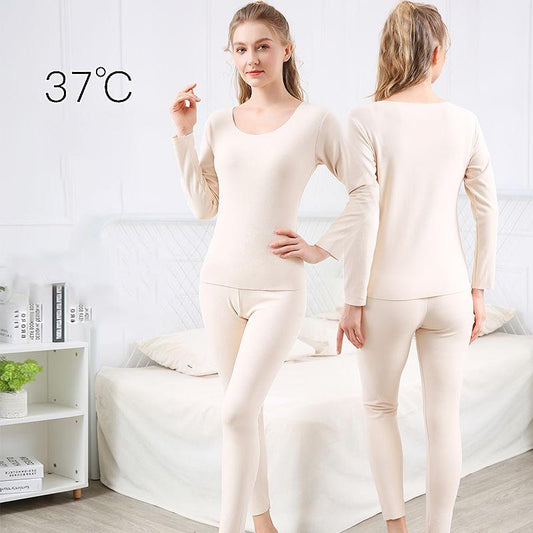 Women Winter Thermal Underwear O-neck Lingerie Female Autumn Tight Suit Thicken Windproof Lowneck Soft Lining Long Sleeve High Elasticity Slim