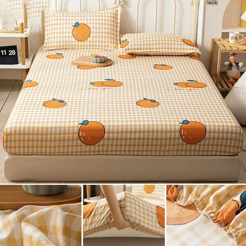 Pure Cotton Mattress Cover Single Piece Bed Cover Non-slip Fixed Bed Cover Simmons Mattress Dustproof Protective Cover