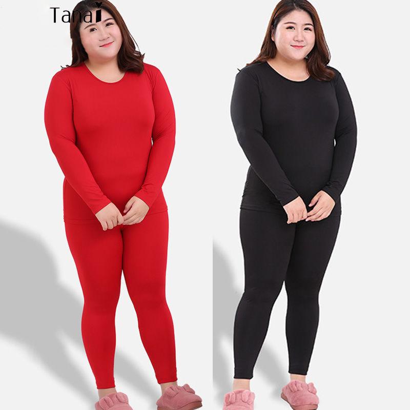 Plus Fat Plus Size Fat Sister Qiuyi Long Trousers Ladies Suit Wear Tight Winter Warm Bottoming Shirt