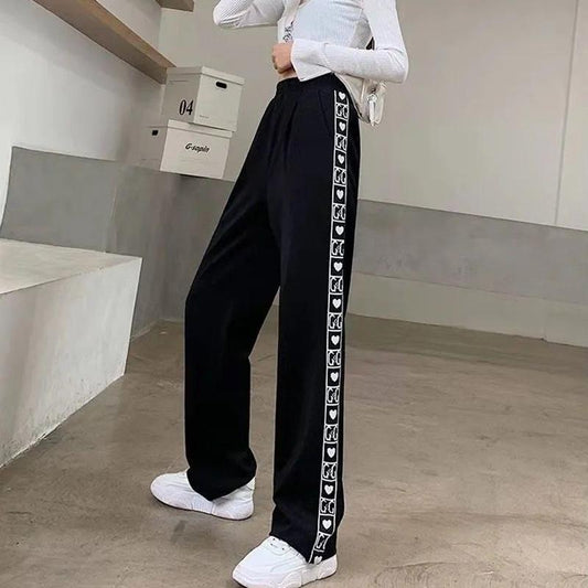 High Street Wide Leg Pants Women Summer Thin Sports Pants Women Loose and Thin High Waist Straight Trousers Women