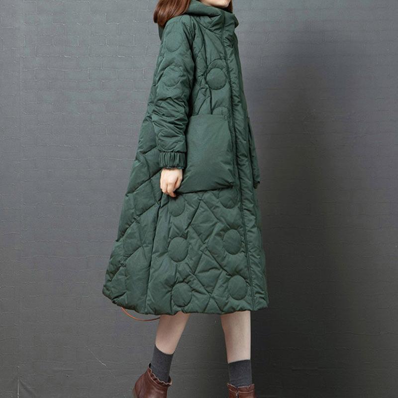 Women's Winter Korean Style Loose Quilted Jacket Women's Warm Stand-collar Down Jacket Solid Color Mid-length Down Jacket Quilted Jacket