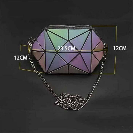 Female Bag Shell Bag Geometric Rhombic Luminous Semicircle Chain Messenger Bag Mini Bag