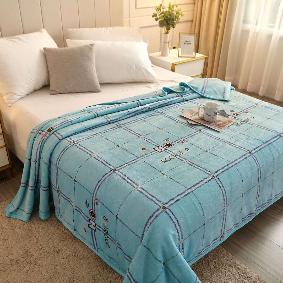 Fluffy Coral Fleece Blanket Plus Velvet Breathable Mattress Flannel Blanket Winter Warmth Bed Sheet Sofa Decoration Blanket Siesta Leisure Blanket