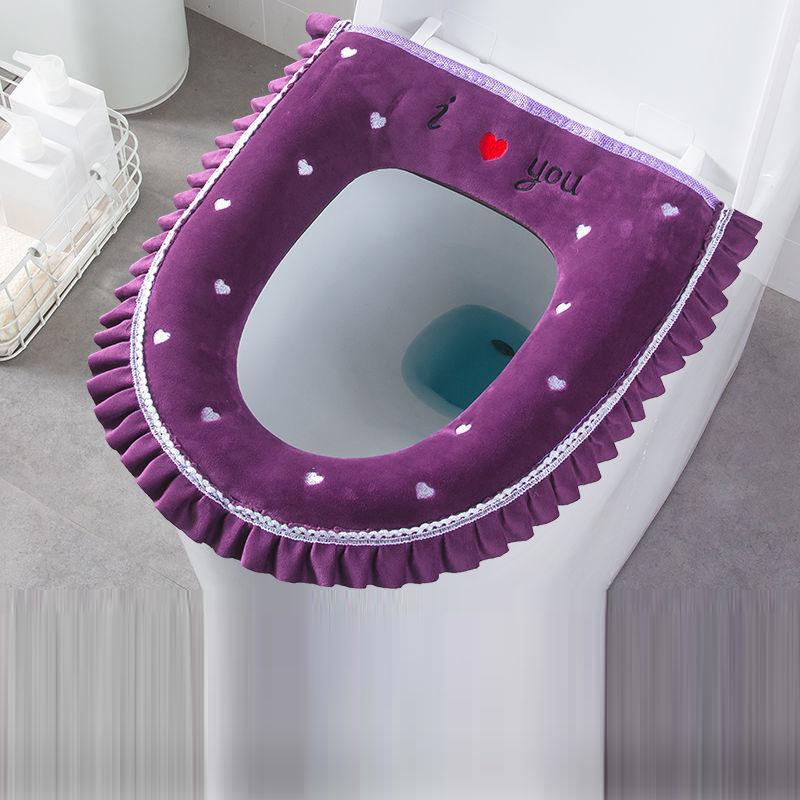 Toilet Seat Household Toilet Cover Zipper Toilet Seat Four Seasons Universal Waterproof Washable Toilet Seat