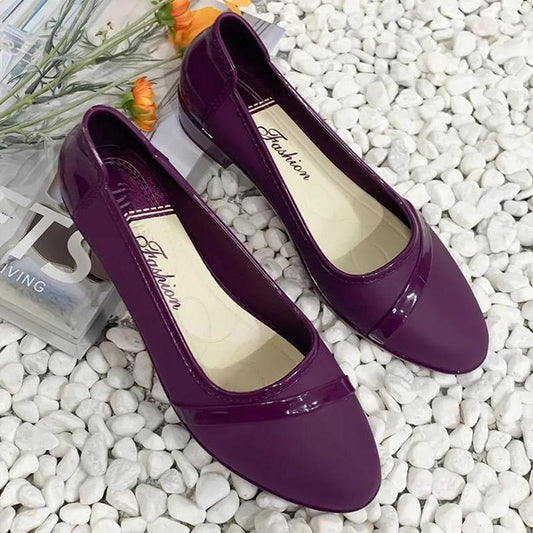 Fashion Korean Version of Adult Low-top Waterproof Shoes Rain Boots Short Tube Heel Rain Boots Rubber Shoes Overshoes Women's Kitchen Work Non-slip