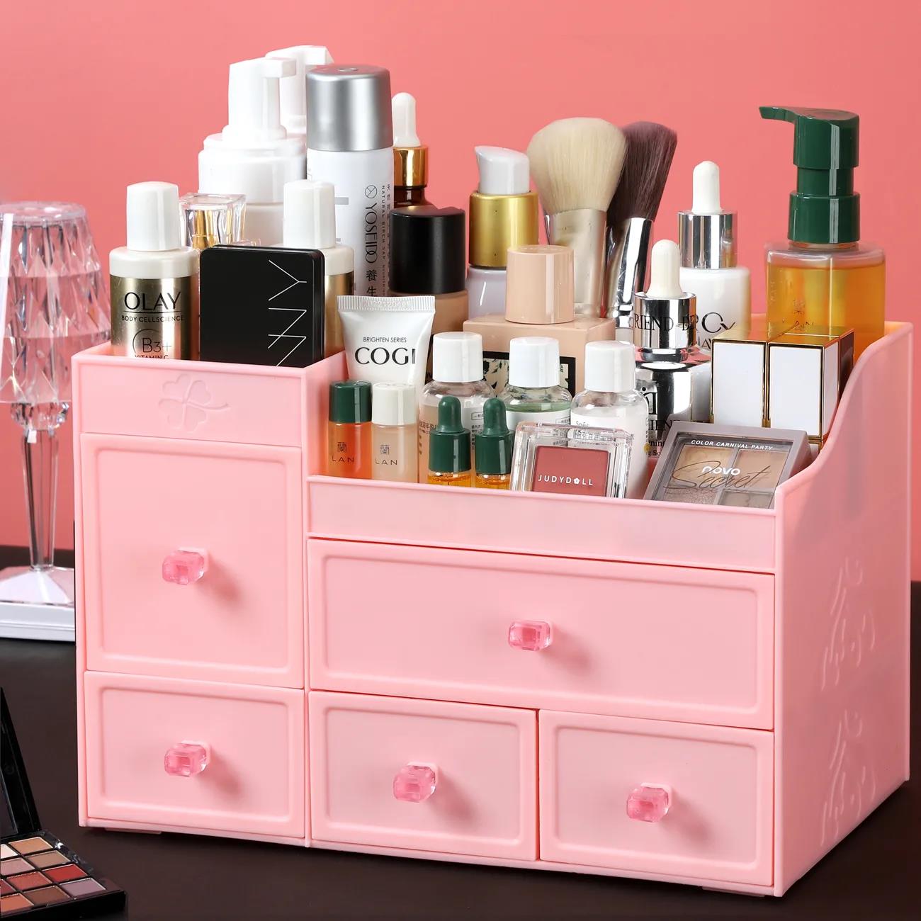 Desktop Cosmetic Storage Box Plastic Storage Rack Drawer Makeup Box Transparent Finishing Box Dressing Table Rack