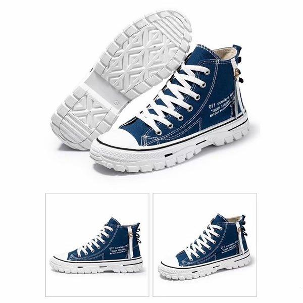 Trending High-top Canvas Shoes Men's Casual Cool Fashion Street Style Shoes Hip Hop Sneakers for Teens