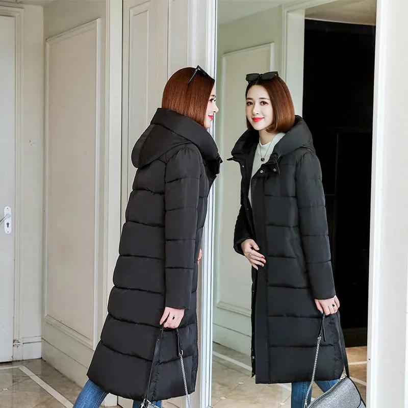 Winter Coat Women Jacket Parkas Thick 2021 Autumn Long Black Oversized Purple Puffer Bubble Hooded Harajuku Clothes Loose