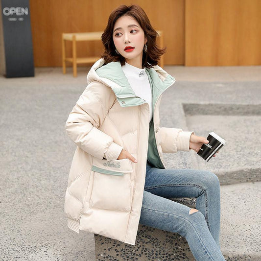 Winter Korean Style Down Jacket Women Short Hooded Loose White Duck Down Fashion Jacket Trend