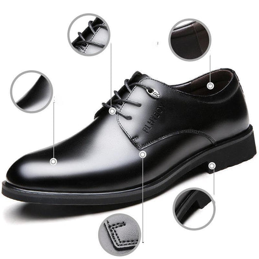 Men's Business Casual Leather Shoes Non-slip British Men's Shoes Breathable Work Men's Work Shoes