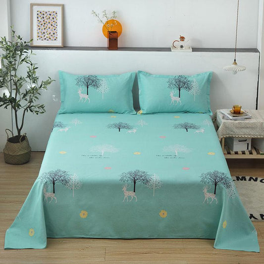 Thick Single Double Bed Single Linen Canvas Cotton Tatami Sheets Three Sets A Pair of Pillows One Sheet Skin-friendly Warm Breathable and Washable