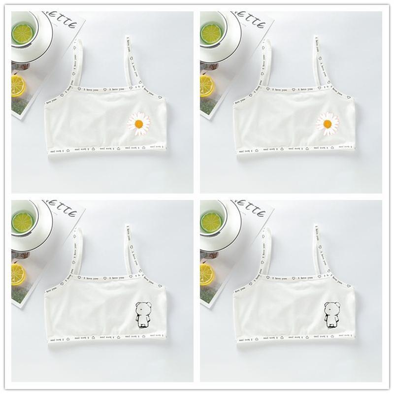 4pc/lot Girls Teenage Underwear Children Cotton Training Bra Kids Teens Puberty Crop Top7-15 Years