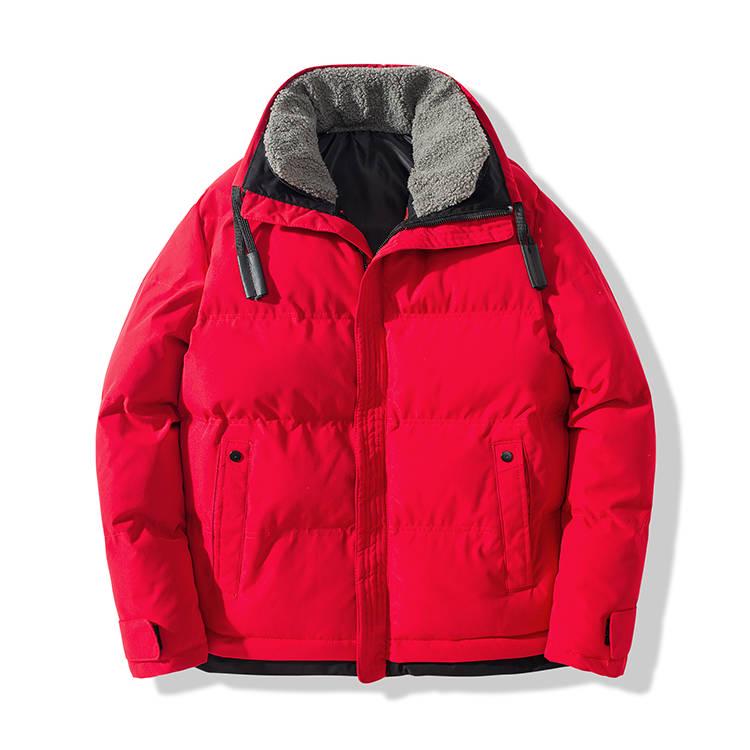 Winter Coat Men Thick Windbreaker Streetwear Jacket Man Cotton Parka Fleece Stand Collar Overcoat
