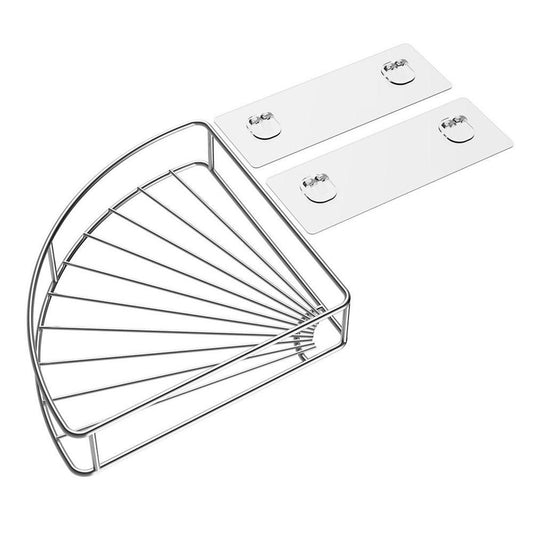 Ic Stainless Steel Adhesive Corner Bathroom Shelf Storage Wall Shelf Organizer