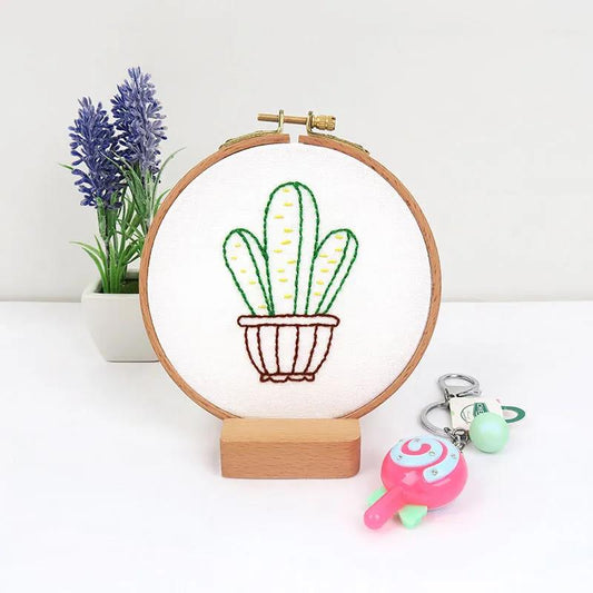 Children's Simple Embroidery Cartoon Style Handmade Lesson Making Diy Material Package Cross Stitch with Auxiliary Tools