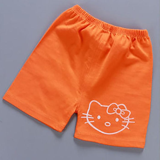 Children's Pants Summer Girls and Boys Casual Shorts Thin Print Animal Solid Color Korean Style Beach Pants