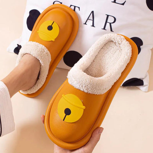 Autumn and Winter Pure Cotton Slippers Indoor Non-slip Soft-soled Shoes Warm Simple Plush Cotton Shoes