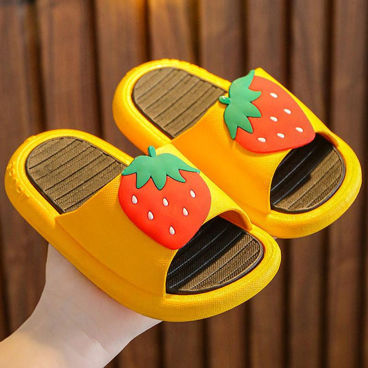 Children's Slippers Girls Cute Strawberry Non-slip Soft Bottom 3 Years Old Household Children's Sandals Slippers Summer