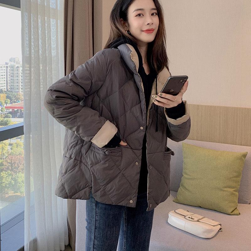 Western-style Fashionable All-match Thin and Light Short Down Jacket Women's Small Fashion Contrast Coat