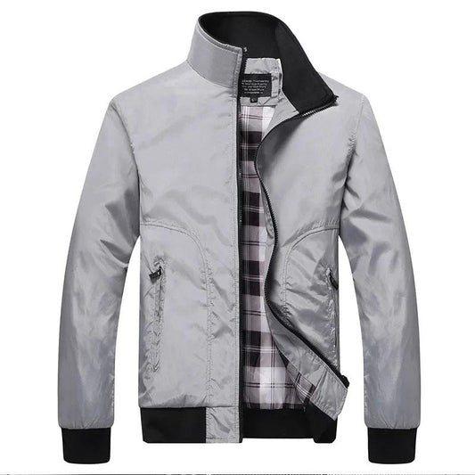 Men's Jacket Spring and Autumn Basic Jacket Korean Casual Stand Collar Baseball Uniform Coat Slim Solid Color Bomber Jacket