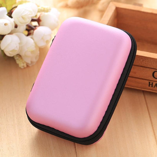 2PCS Earphone Wire Box Rectangle Data Line Cables Storage Box Case Container Organizer Coin Purse Box