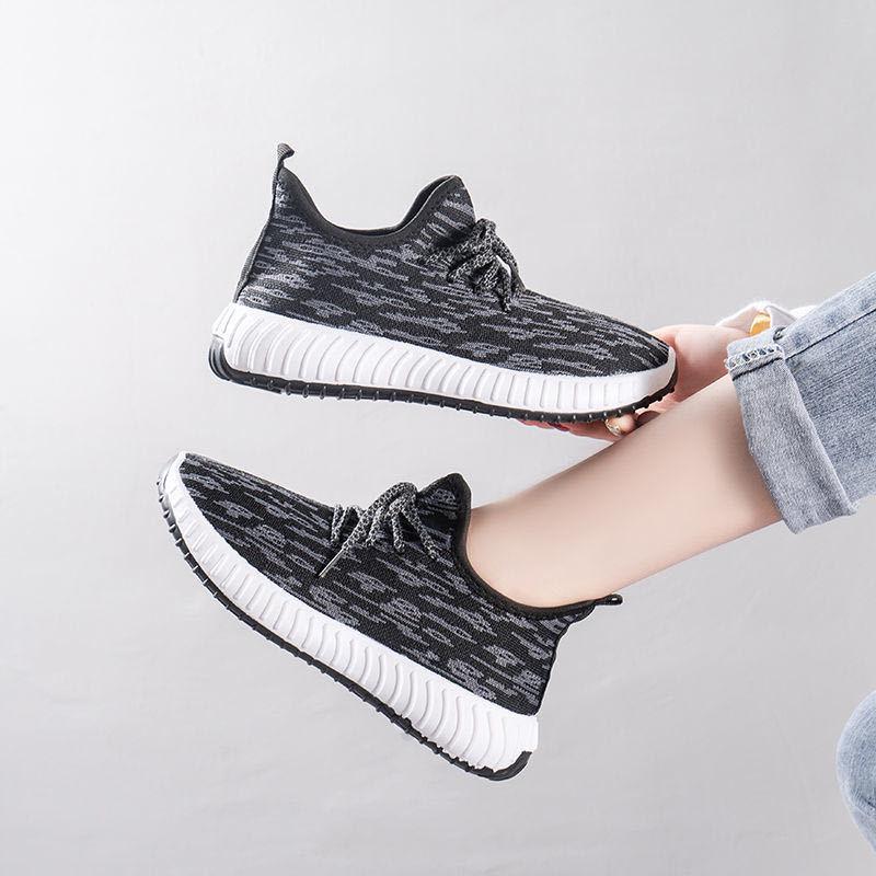 Spring Women's Shoes Korean Style Breathable Shoes Running Casual Fly-knit Old Shoes