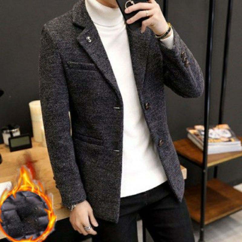 Windbreaker Men's Mid-length Coat Men's Jacket Autumn and Winter Trend Thick Winter Clothing