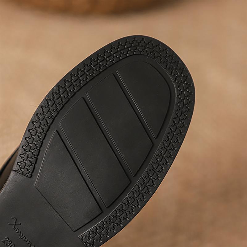 Korean Version of Small Leather Shoes Women Single Shoes Women Soft Leather Platform Loafers Lazy Shoes