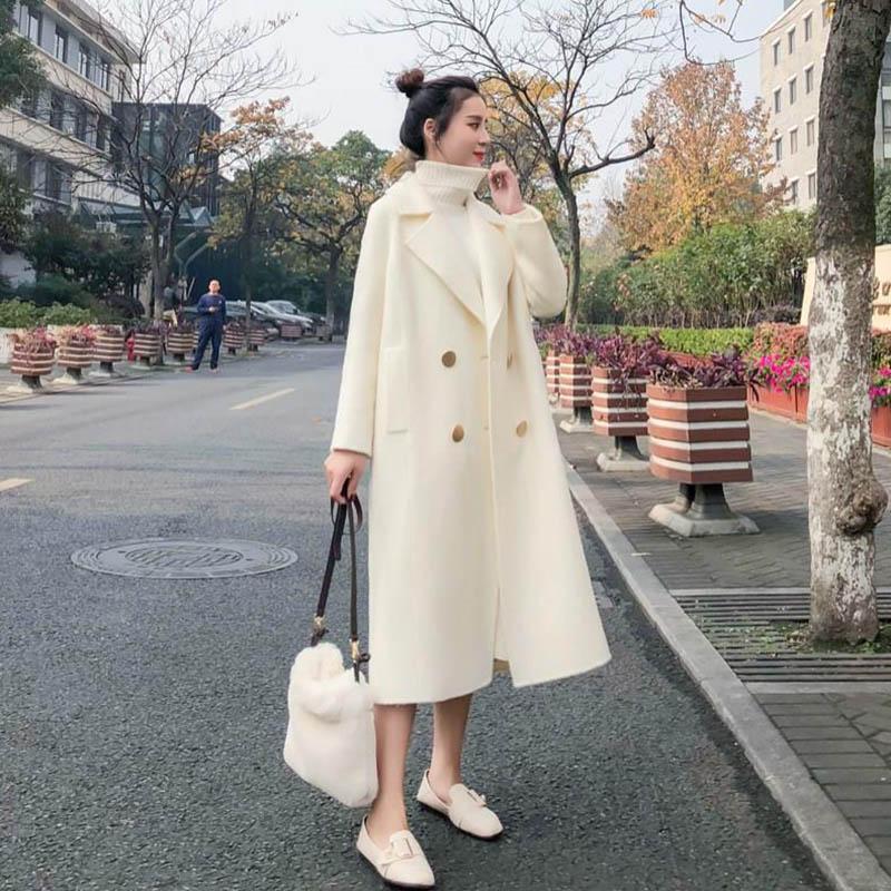 Autumn and Winter Clothing Thick Woolen Mid-length Student Woolen Coat Women's Coat