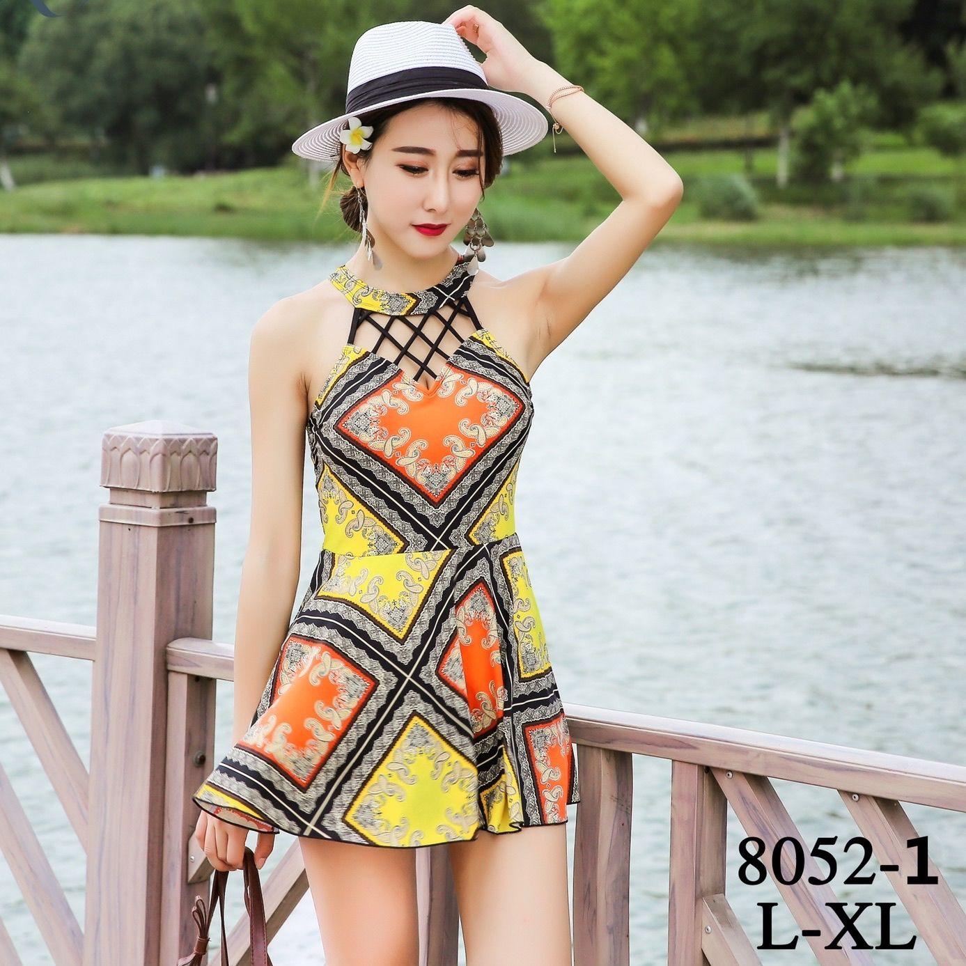 Swimsuit Swimsuit One-piece Boxer Shorts Hollow Girl Swimsuit One-piece Skirt Swimsuit Sweet and Cute Beach Swimsuit Ladies Swimsuit
