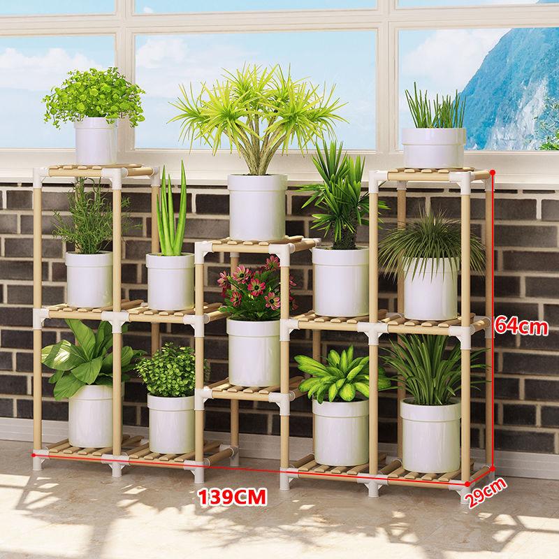 Solid Wood Flower Stand DIY Splicing Shelf Potted Flower Display Rack Now Style Furniture for Family