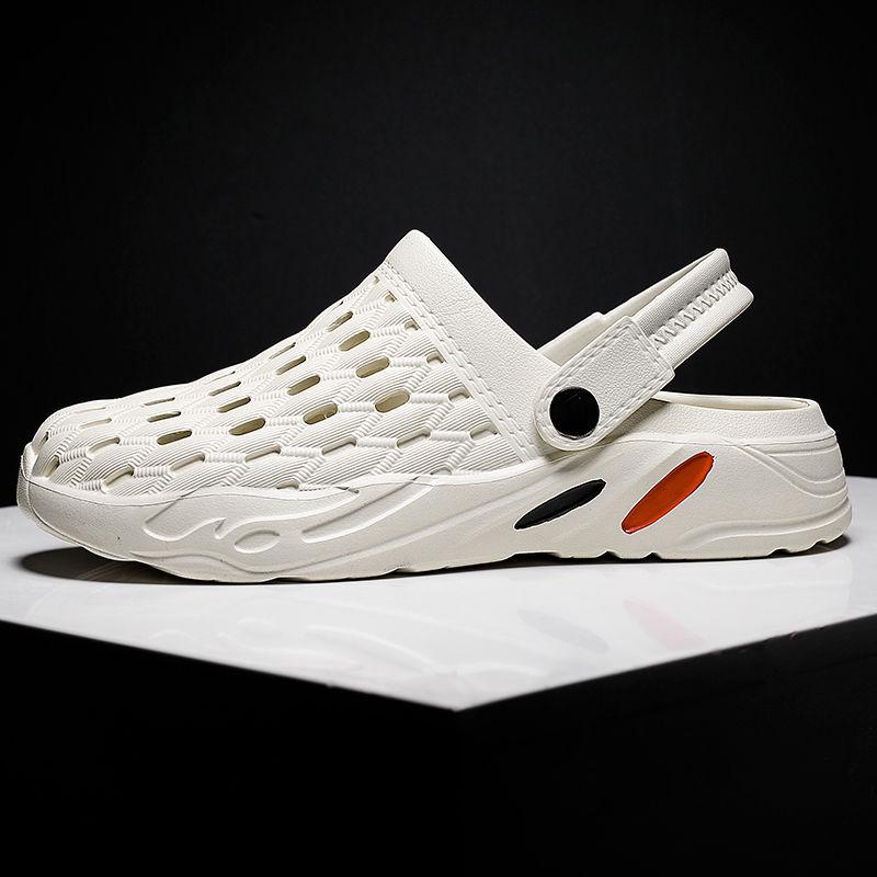 Hole Shoes Men's Summer Korean Trend Outdoor Beach Shoes Sandals Personality Half Drag Dual-use Sandals Tide Men's Slippers