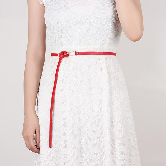 Double-sided Knotted Belt Ladies Fashion Small Belt Thin Belt Multi-color Belt