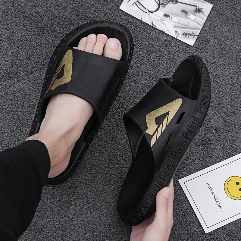 Slippers men's summer fashion wear a word drag men's soft bottom sandals outdoor beach shoes