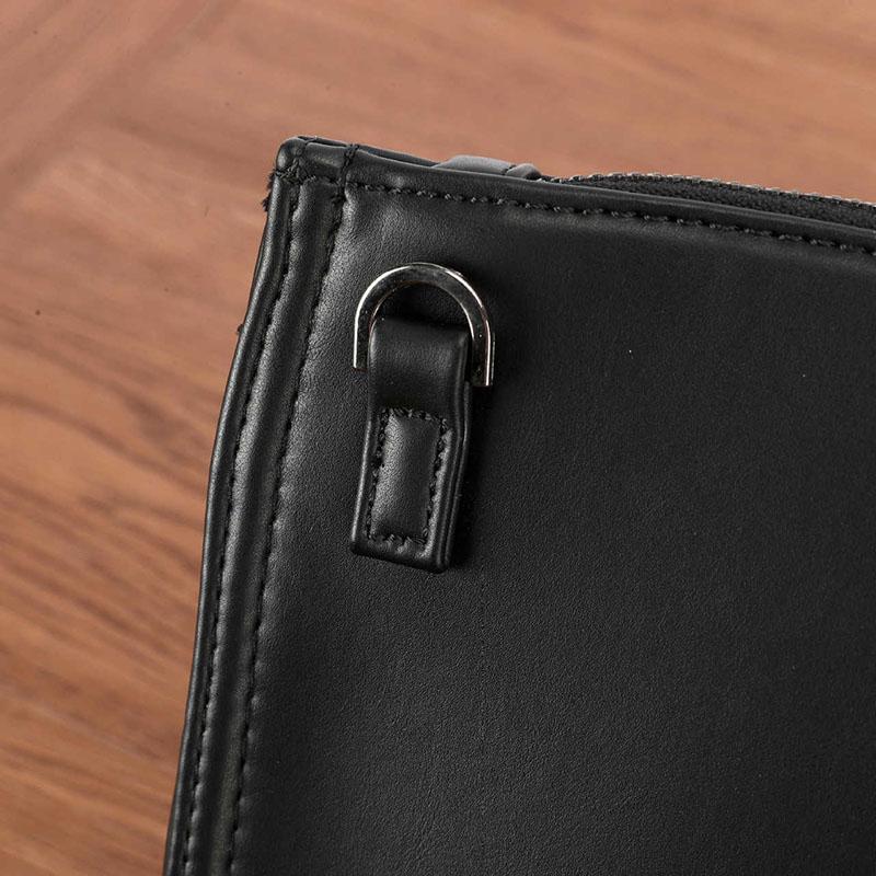 Business Briefcase Men National Style PU Leather Joker Zipper Waterproof Handbag Shoulder IPAD Bag