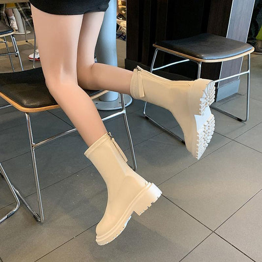 Chelsea Boots Martin Boots Woman Spring and Autumn Boots British Style Boots Korean Single Boots Waterproof Shoes