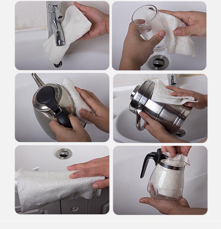 10PCS / Bag Laundry Cloth Dish Cloth Rag Bamboo Fiber Household Cleaning Cloth Napkin Micro Fiber