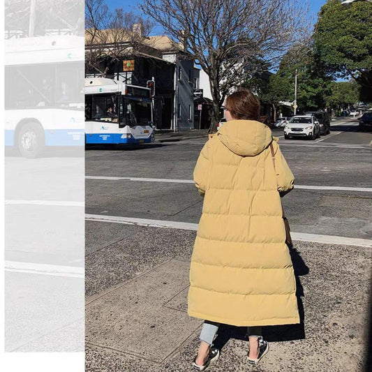 Women's Mid-length Cotton-padded Jacket Over-knee Loose Bread Coat Cotton-padded Jacket