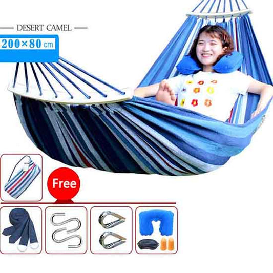 Canvas Hammock Outdoor Adult Single Anti-Rollover Indoor and Outdoor Balcony Swing Chair