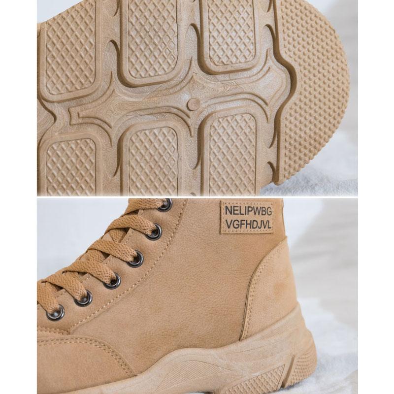 Martin Boots Women Plus Velvet Autumn and Winter High-top Shoes Ankle Boots Warm Thick Cotton Shoes