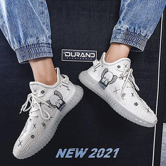 Korean Couple Breathable Running Shoes Summer Fly Woven Breathable Casual Sneakers Trend Canvas Coconut Shoes