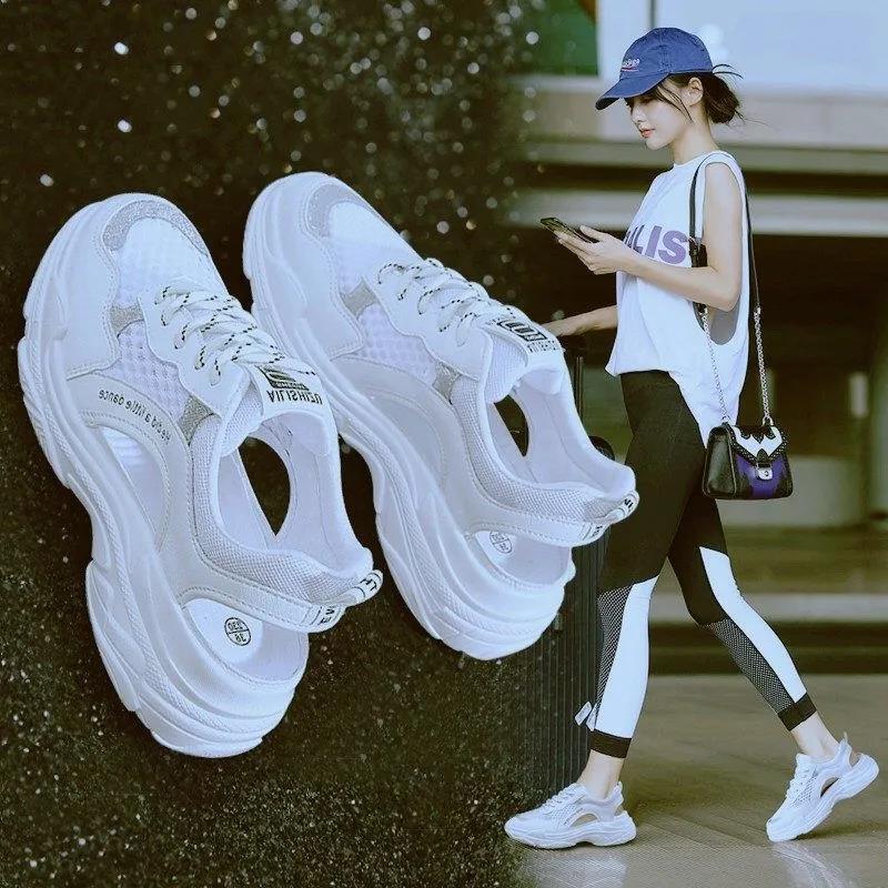 Shoes Women's Sandals White Sports Leisure Hollow All-match Outer Wear Women's Sports Sandals Non-slip Breathable Deodorant