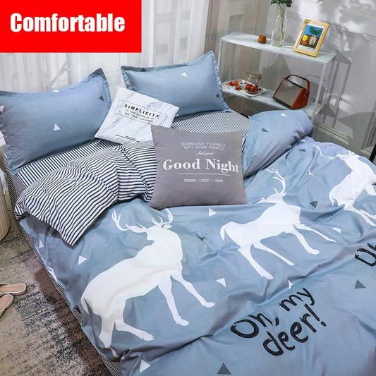 High Quality Bedding Set Cartoon printing cute bedding Bed Sheet Set Home Textiles Pillow Case Feather Sheet Duvet Cover Bedding