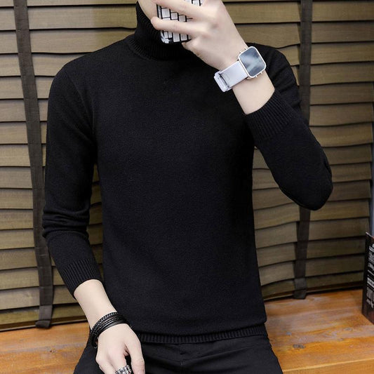 Autumn and Winter Men's Slim Turtleneck Sweater Thickening Trend Youth Sweater