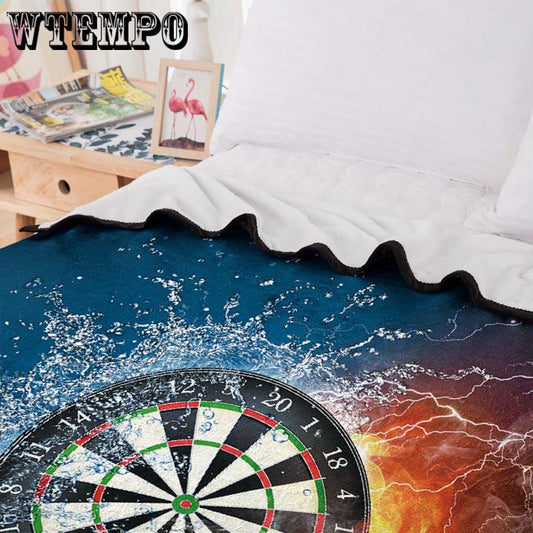 football Printing Flannel Lamb Cashmere Double Sided Blanket Thick Winter Warm