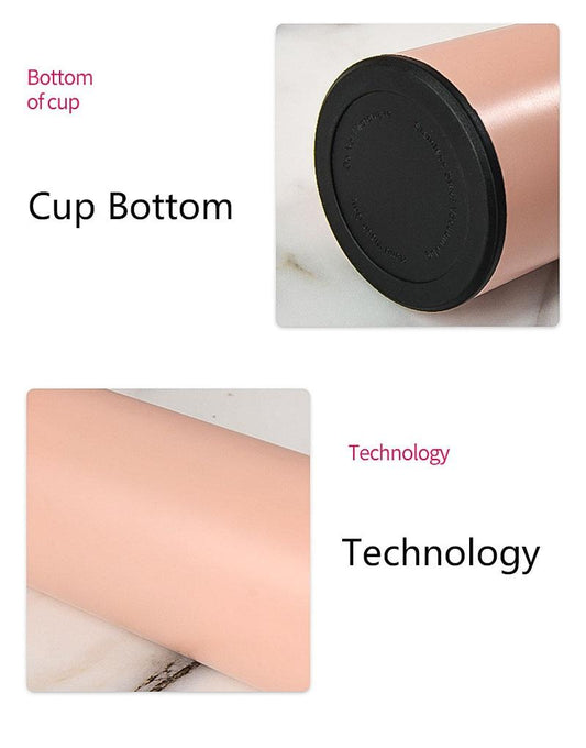 Portable Fashion Thermos Water Bottle for Women Vacuum Flask Stainless Steel Wooden Pattern Lid Water Cup Thermos for Tea