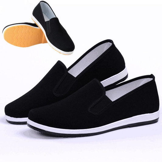 Black Cloth Shoes Men Casual Comfortable Flat Canvas Shoes