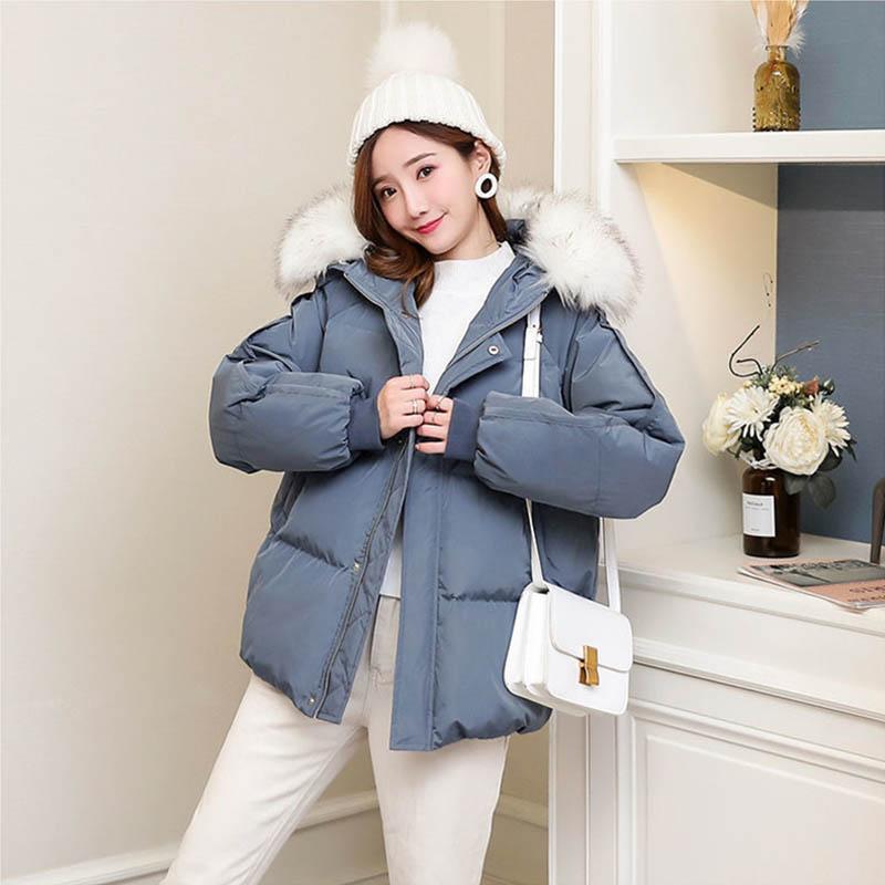 Women's Short Cotton Coat Students Loose Fashion Casual Cotton Coat Thick Bread Coat