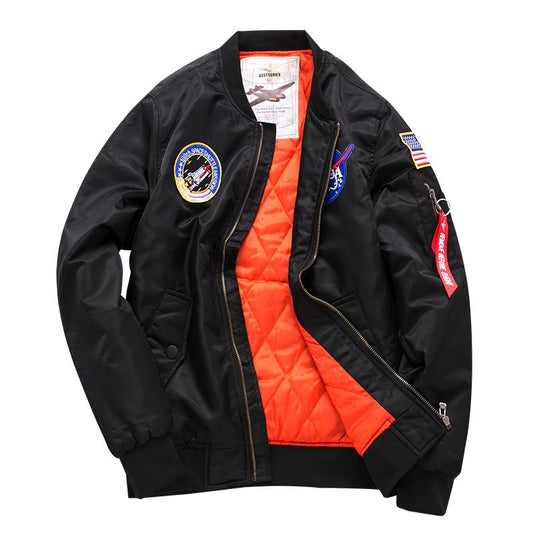 Autumn and Winter Men's Jacket Pilot Jacket Men's Thickening Plus Fat Sports Casual Coat