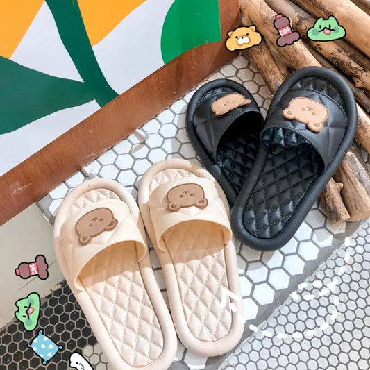 Female Summer Cute Cartoon Girl Heart Soft Bottom Non-slip Sandals Indoor and Outdoor Wear Drag Lightweight Non-slip Home Slippers